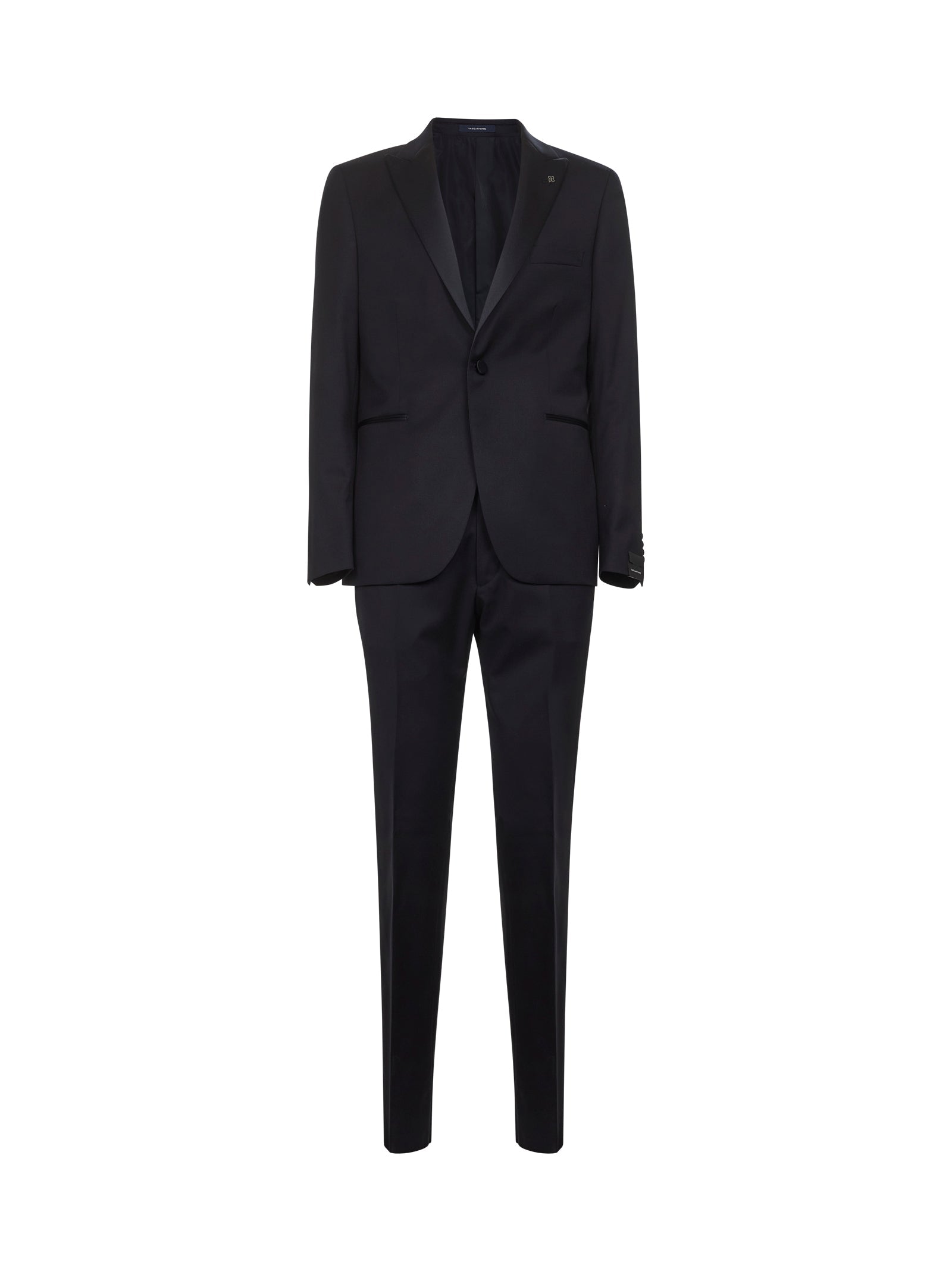 Virgin Wool Tuxedo Pant Suit — Navy
