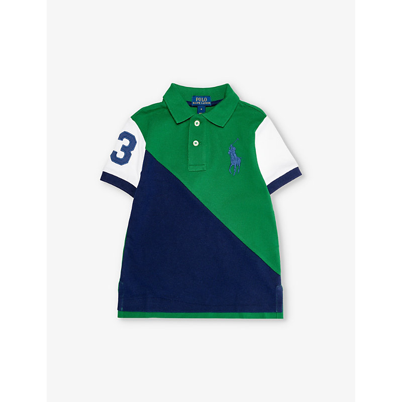 Boys Green Kids Brand-embroidered Cotton-piqué Polo Shirt 4 Years