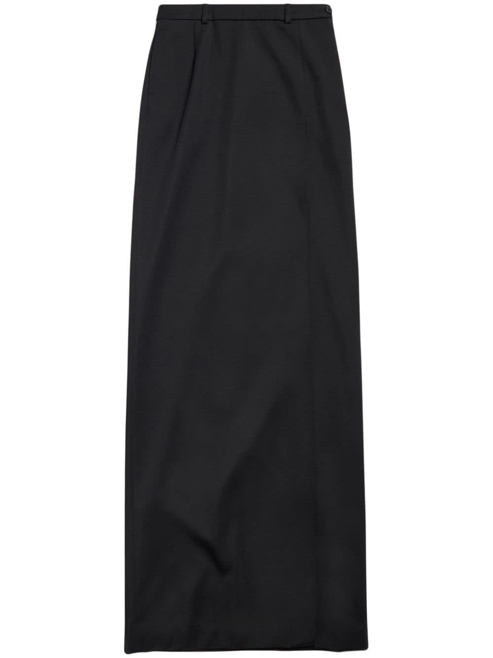 Tailored Floor-Length Skirt — Black