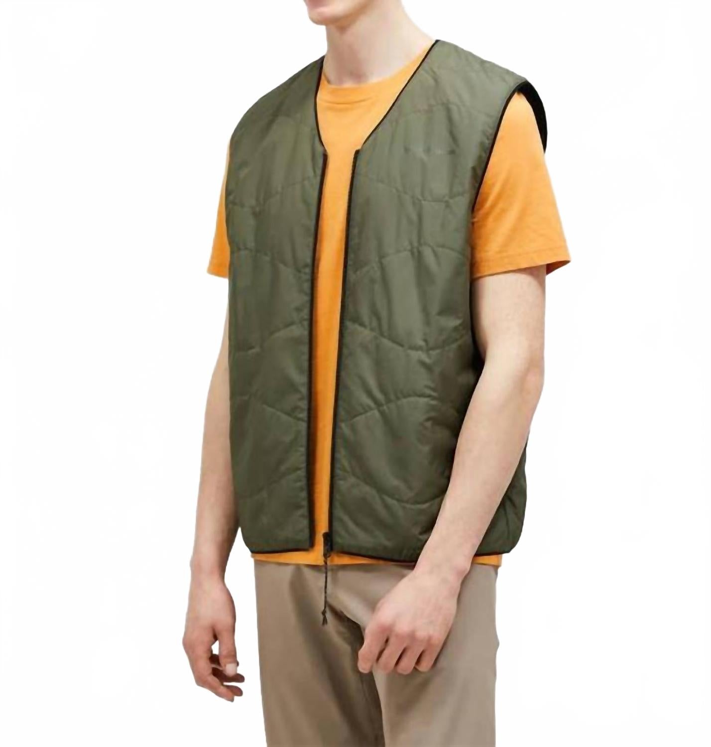 Insulated Reversible Vest In Pine Needle/black