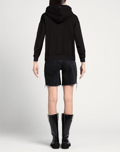 Woman Sweatshirt Black Size M Cotton, Polyester