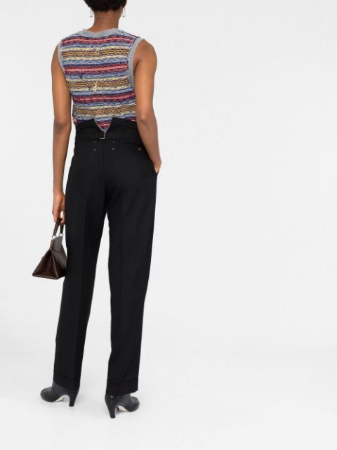 High-waisted wool trousers