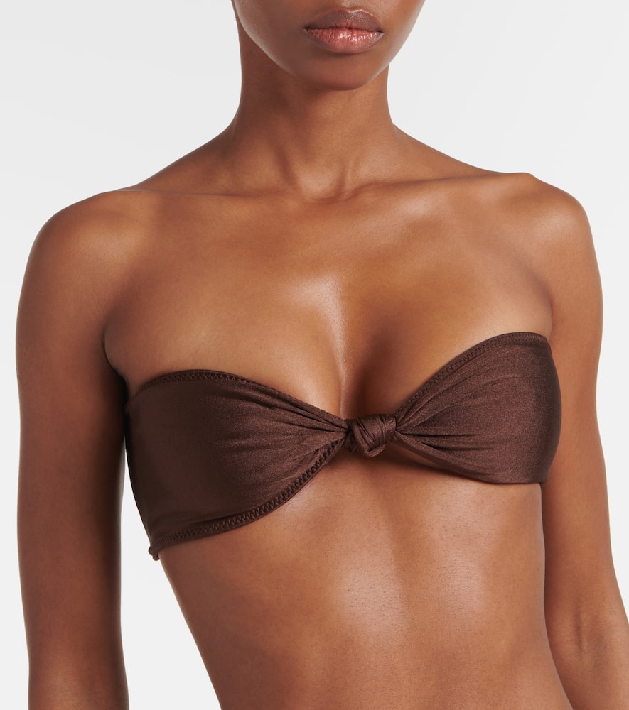 Knotted bandeau bikini top