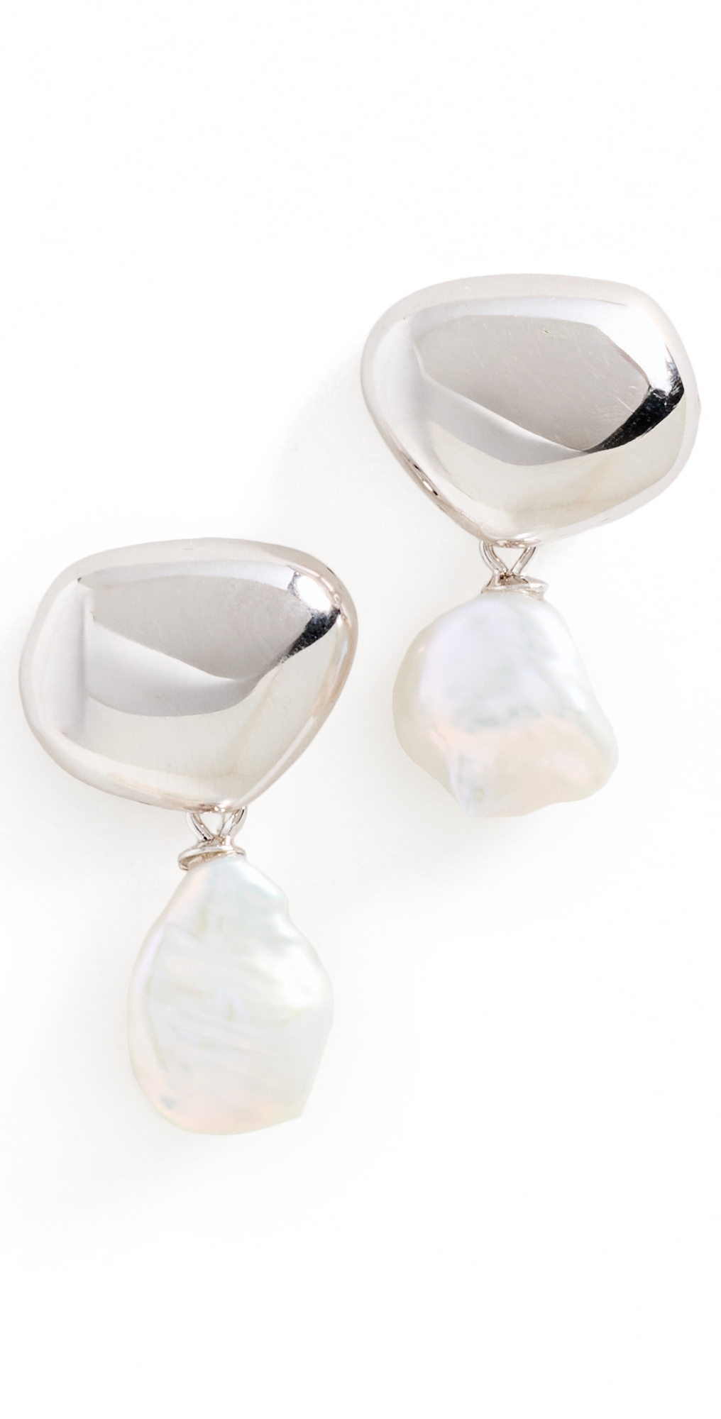Silver Pearl Drop Earring Silver/Pearl One Size