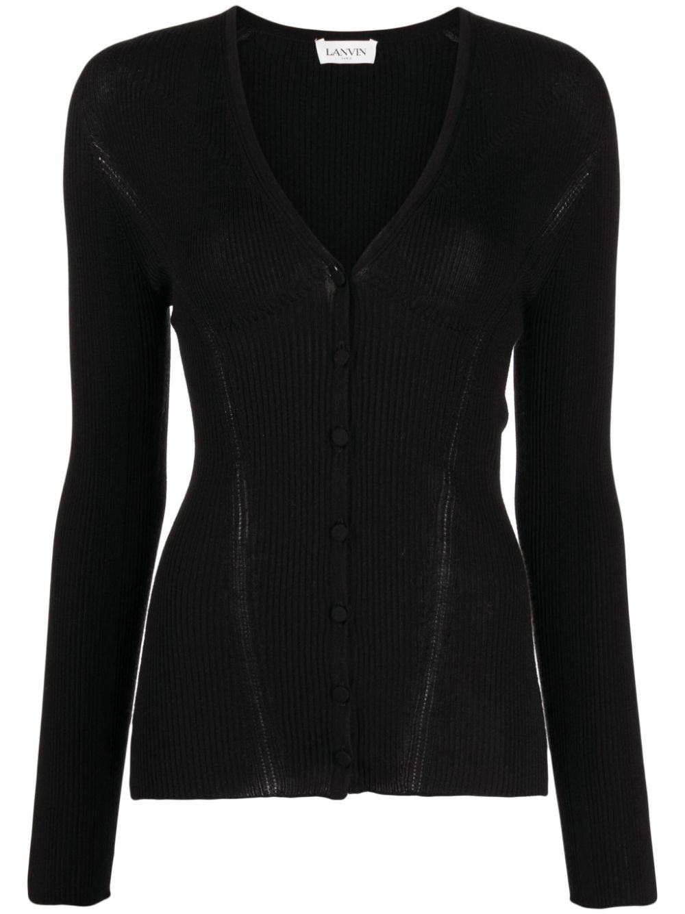 V-neck knitted top - Black