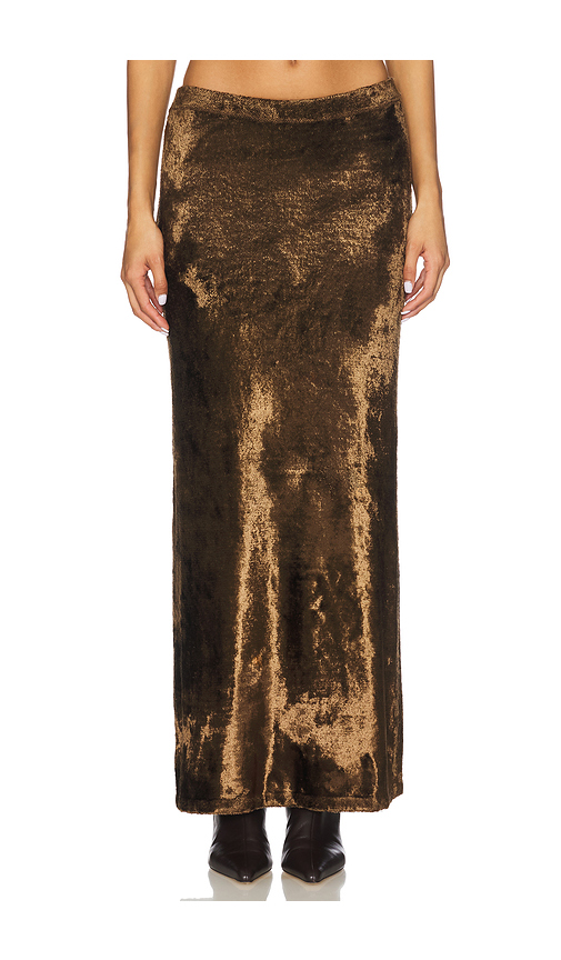 LaPointe Velvet Skirt in Brown. M. Also in
