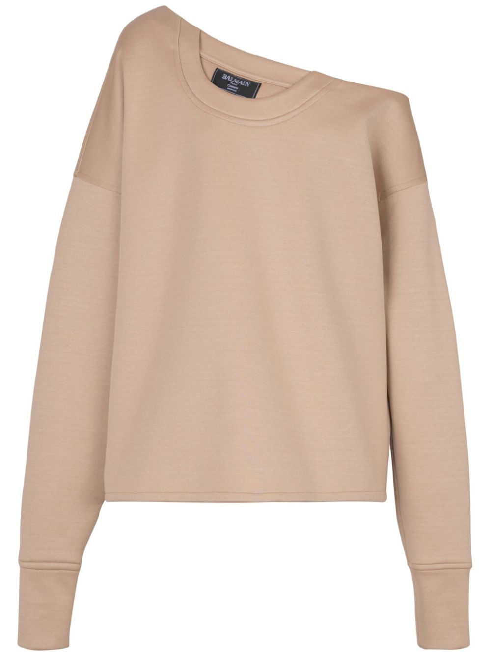 Asymmetric off-shoulder sweatshirt - Neutrals