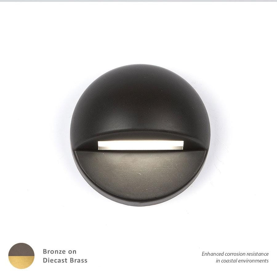 WAC Lighting 1-Light LED 12V Round Deck and Patio Light in Bronzed Brass - 3011-27BBR