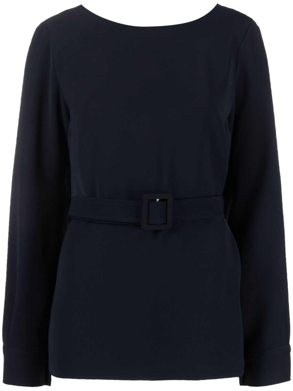 Belted long-sleeve T-shirt - Blue