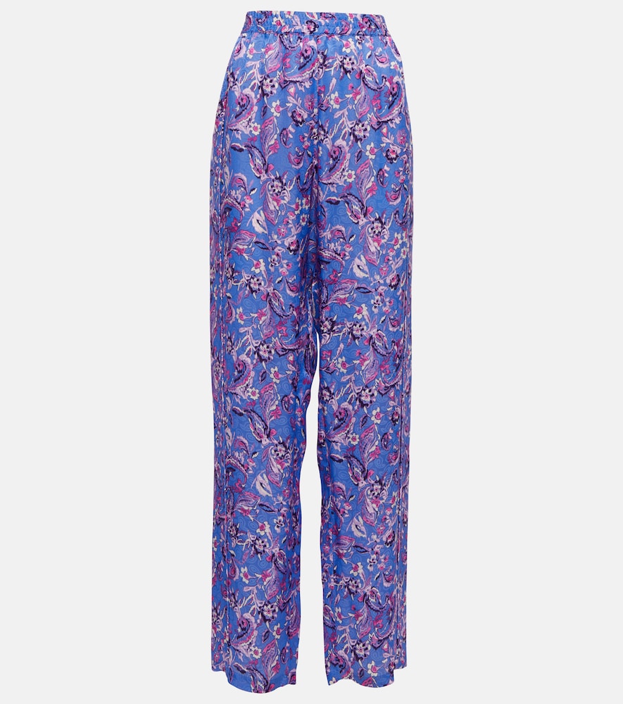 Piera printed silk-blend pants