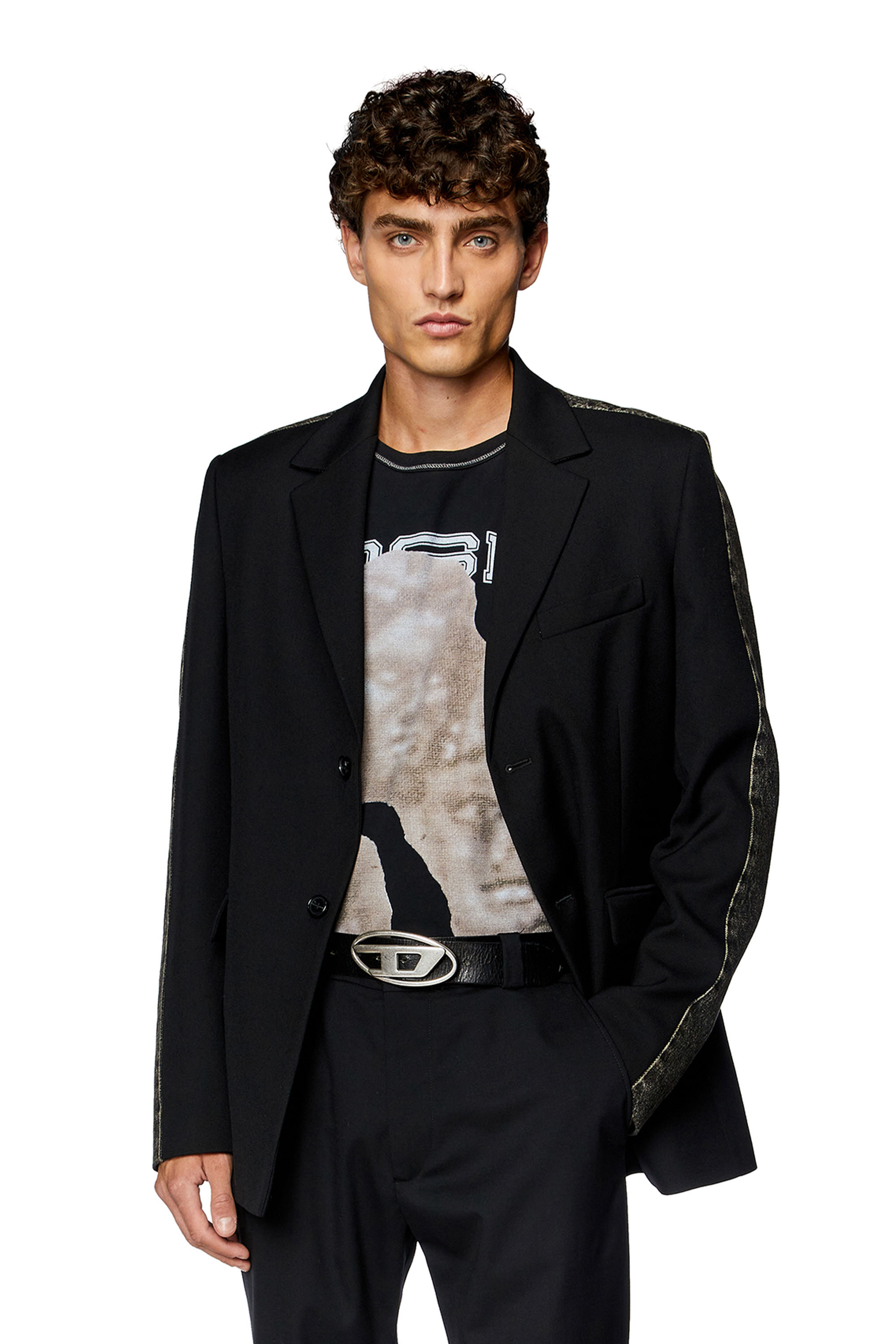 J-Wire notched-lapels blazer - Black