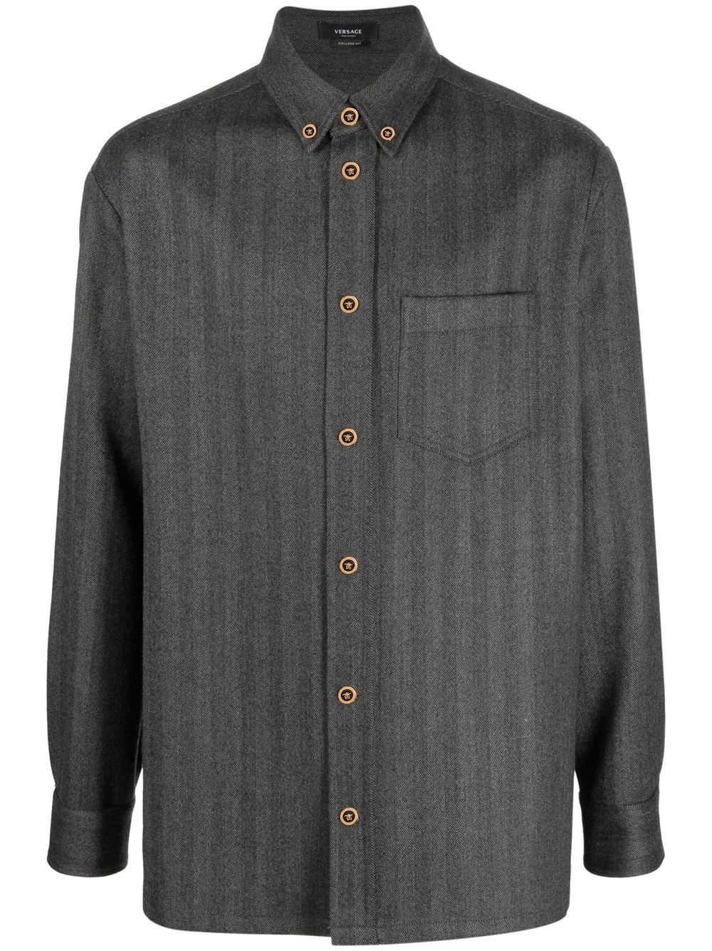Striped loose-fit shirt - Grey