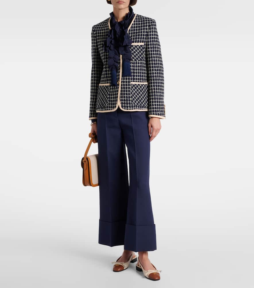 Wool and cotton-blend bouclé jacket