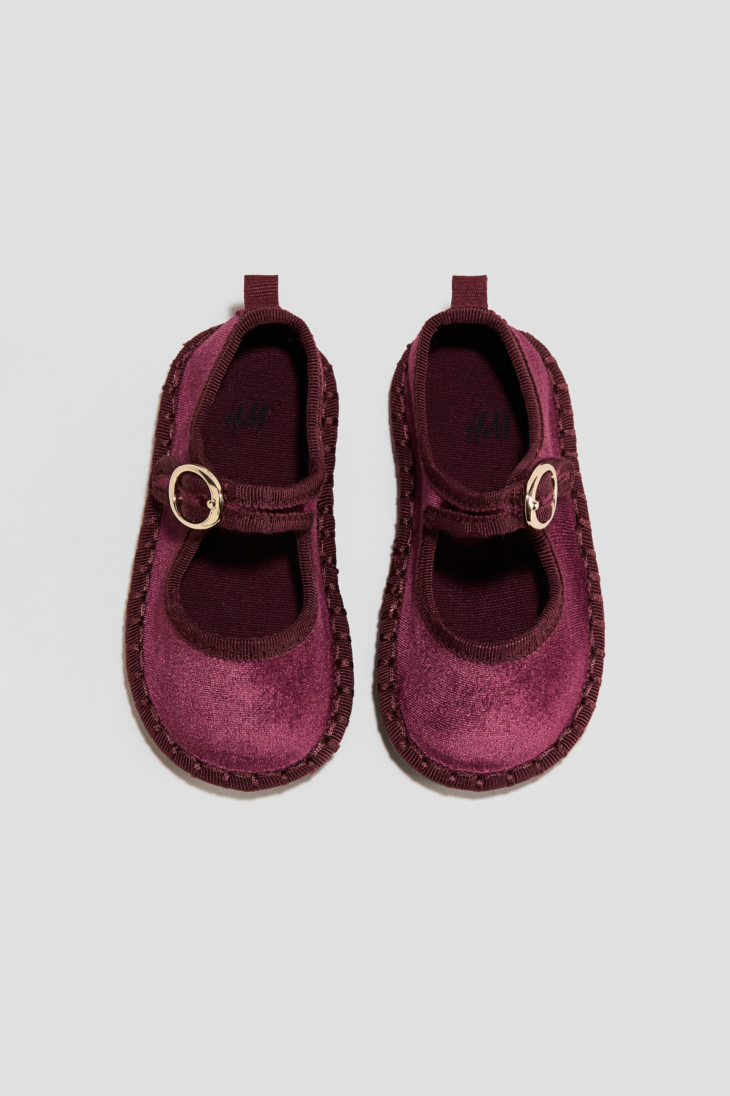 Velvet Ballet Flats - Dark Red