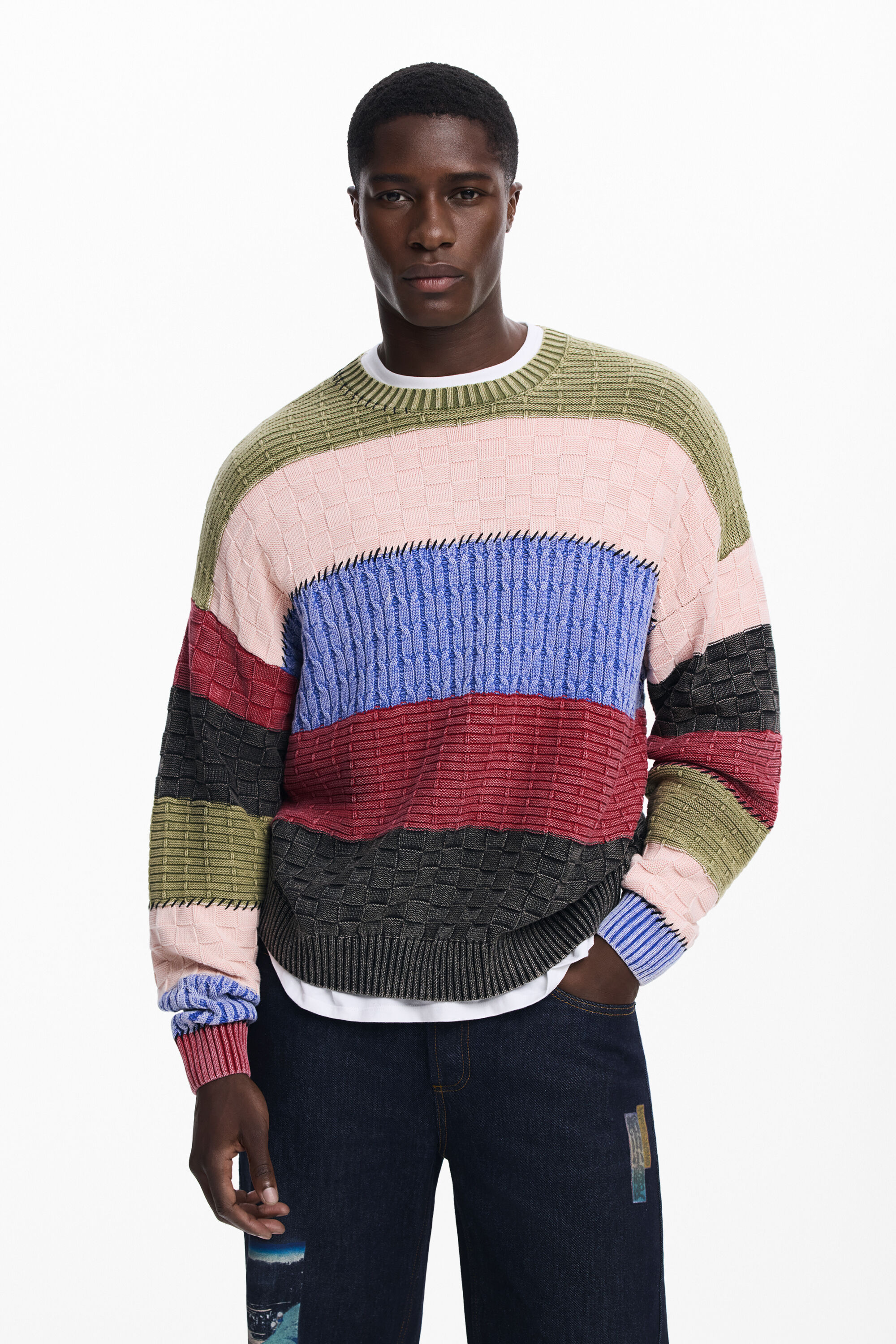 Stitch knit sweater