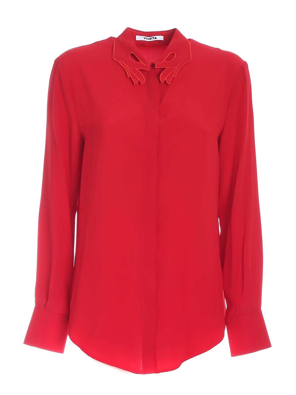 Hands collar shirt in red