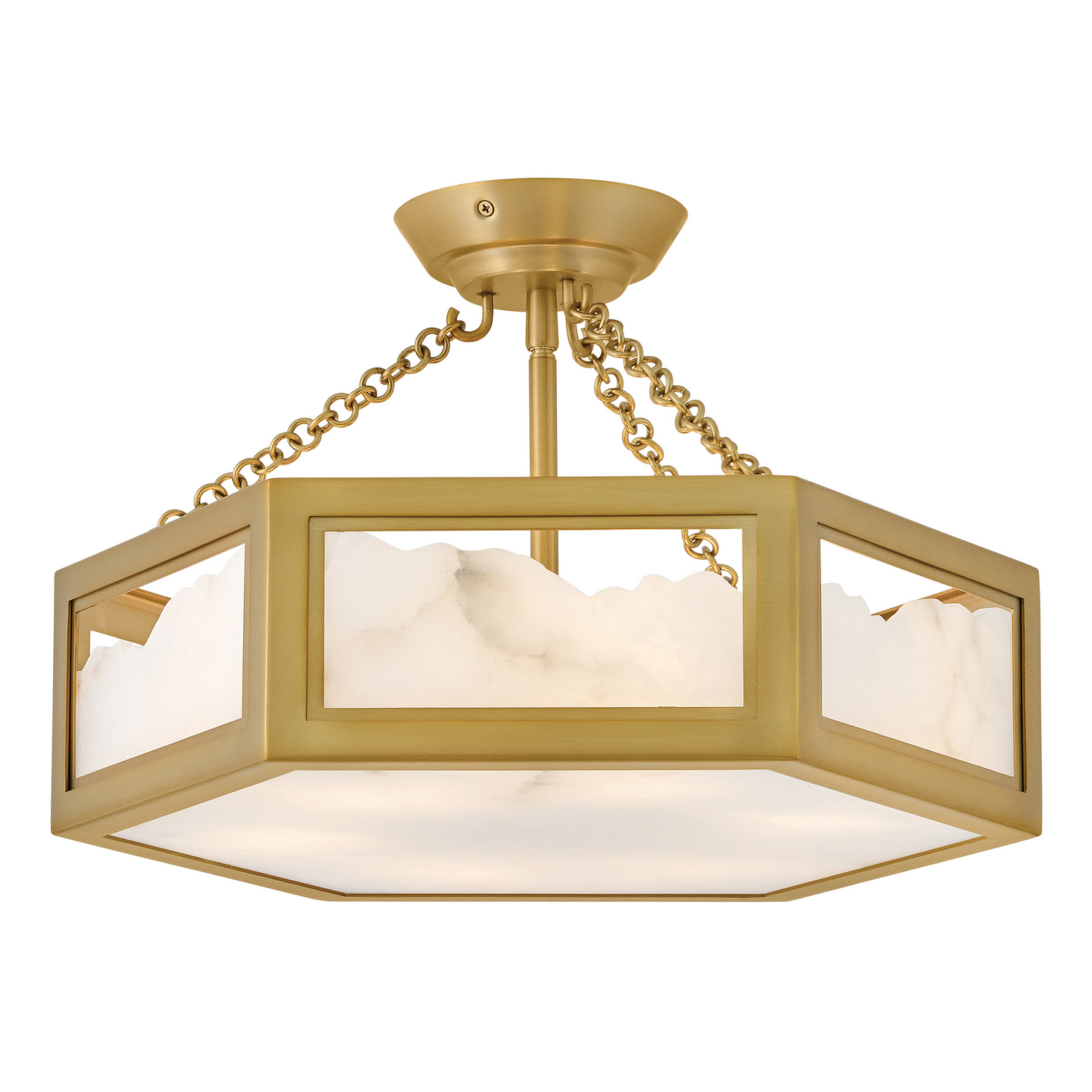 Lacquered Brass LED Semi Flush Mount from the Veleta Collection