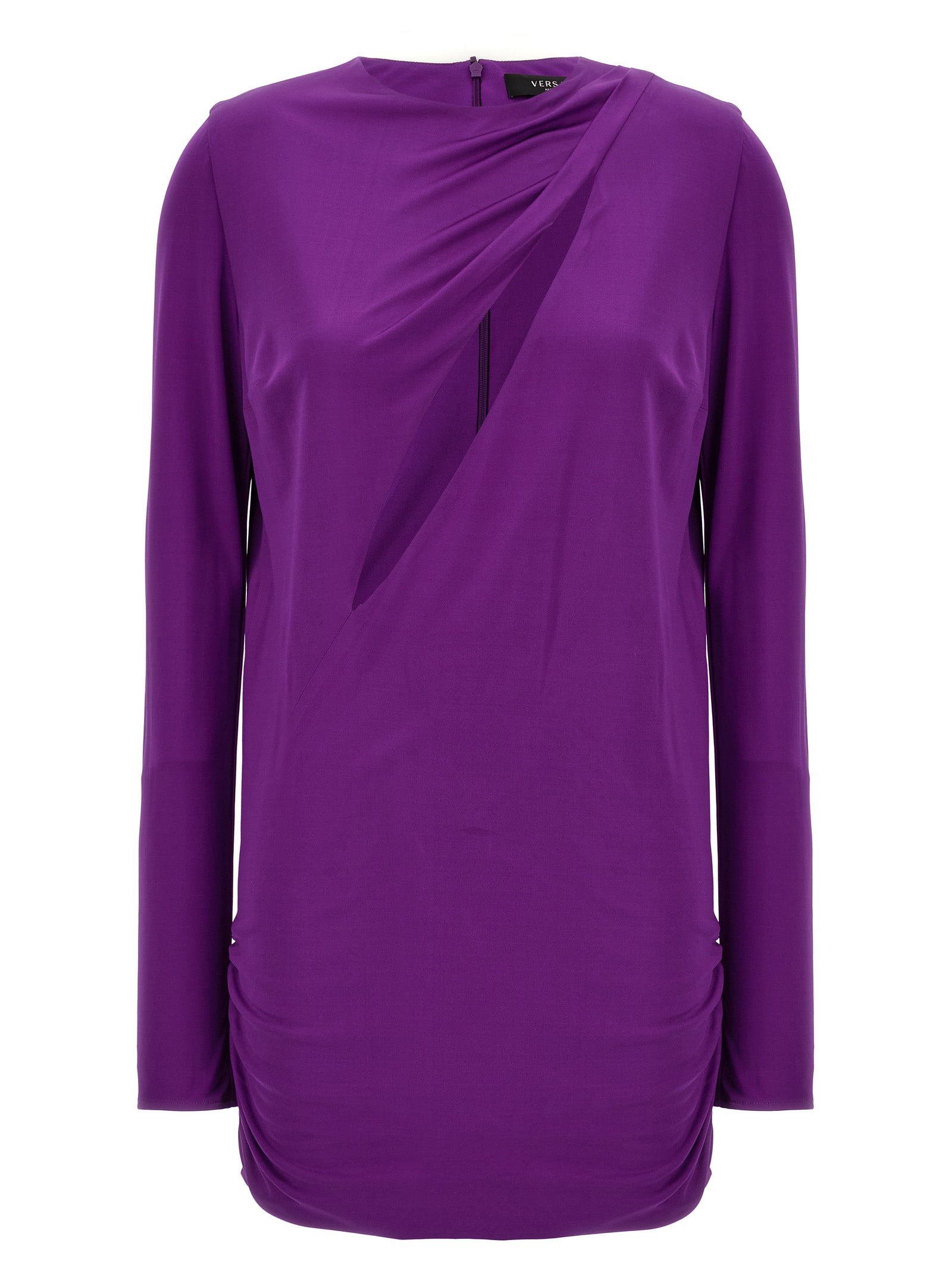 Cut-Out Viscose Tunic — Purple