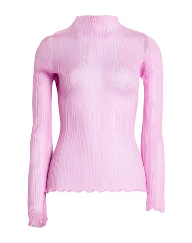 Woman Turtleneck Pink Size L Polyester