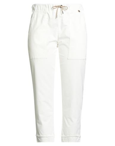 Woman Pants Ivory Size 10 Cotton, Elastane
