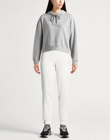 Woman Pants Light grey Size L Cotton, Elastane