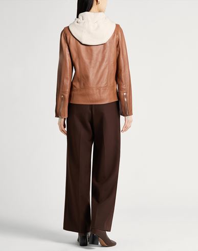 Woman Jacket Camel Size 2 Leather