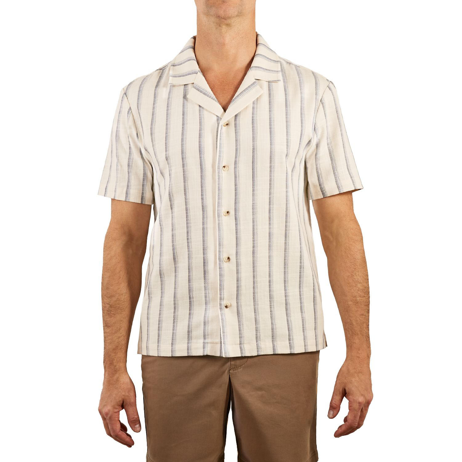 Camp Collar Shirt White L:- White
