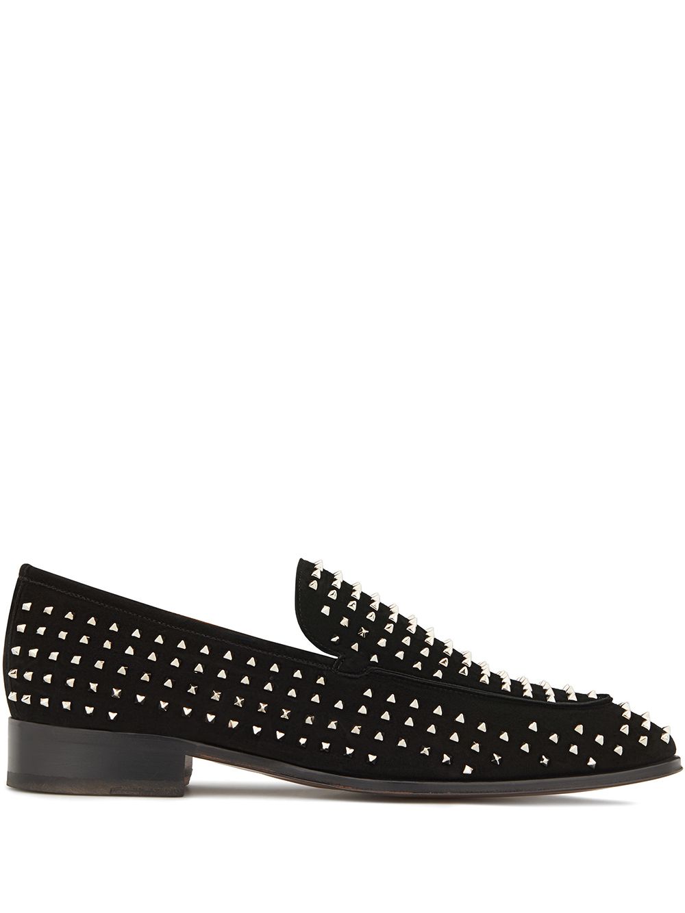 Micro-stud embellished loafers - Black