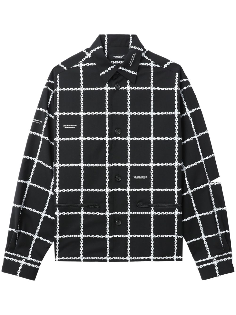Graphic-print cut-out shirt - Black