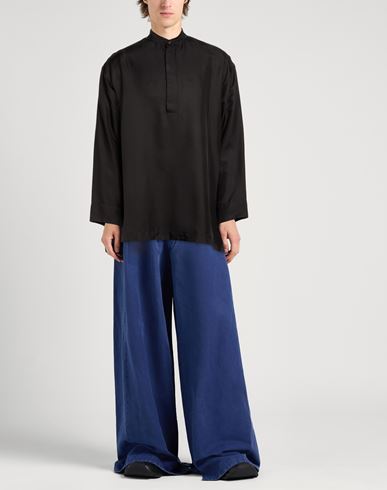 Man Shirt Black Size S Viscose, Silk