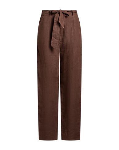 Woman Pants Chocolate brown Size 10 Linen