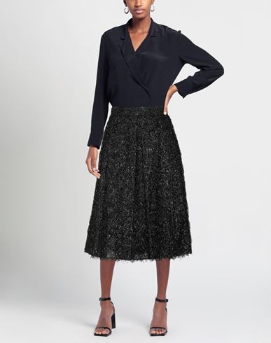 Woman Midi skirt Black Size 2 Viscose, Metallic Polyester, Polyamide