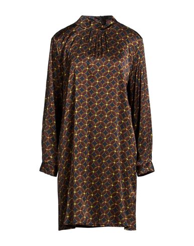 Woman Mini dress Brown Size S Viscose, Elastane