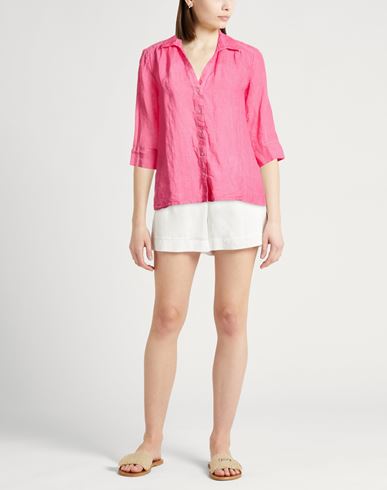 Woman Shirt Fuchsia Size 10 Linen
