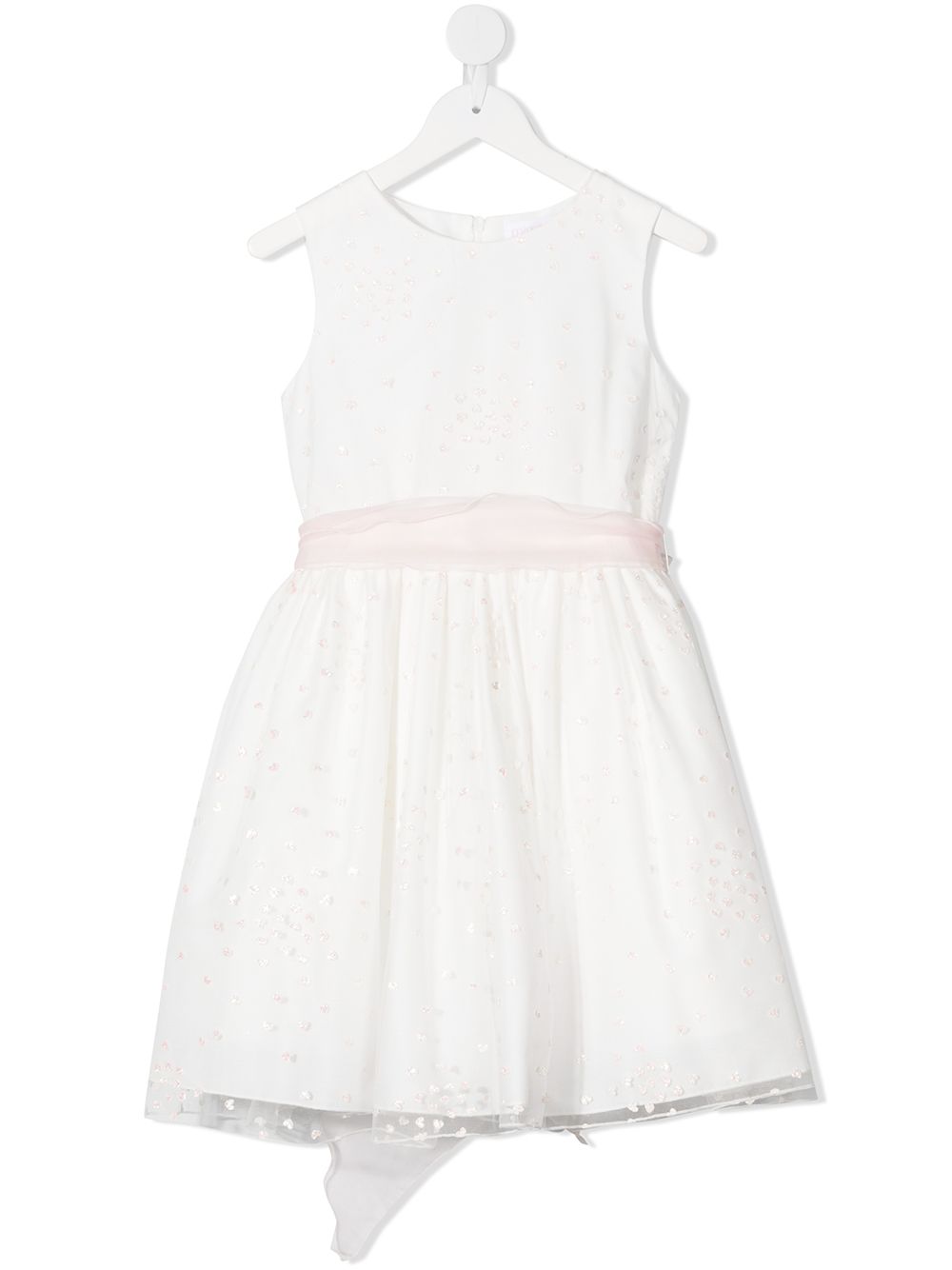 Bow detail flared dress - White