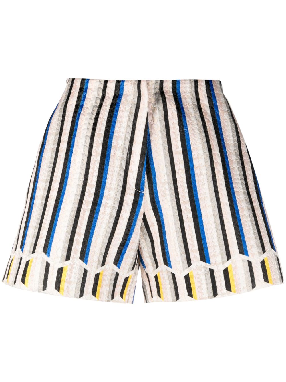Striped jacquard shorts - Black