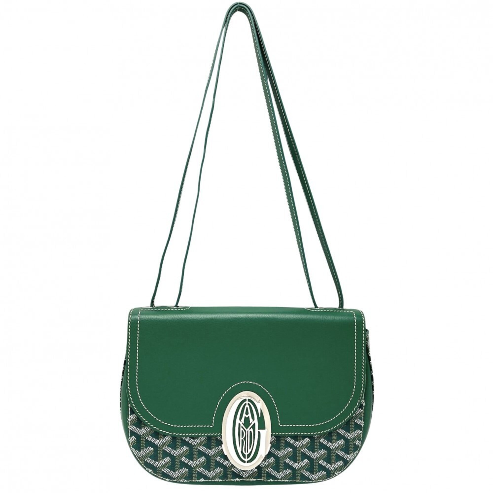 Goyard Green Pvc Coated Canvas Leather Shoulder Bag Pre-Owned