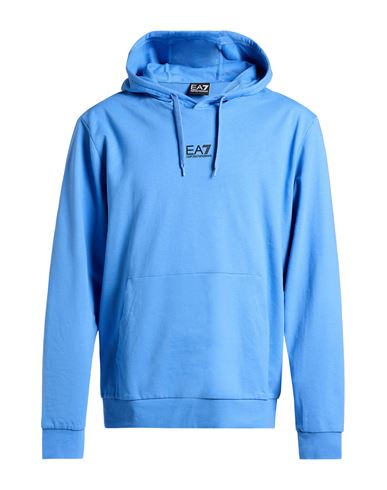 Man Sweatshirt Azure Size 3XL Cotton