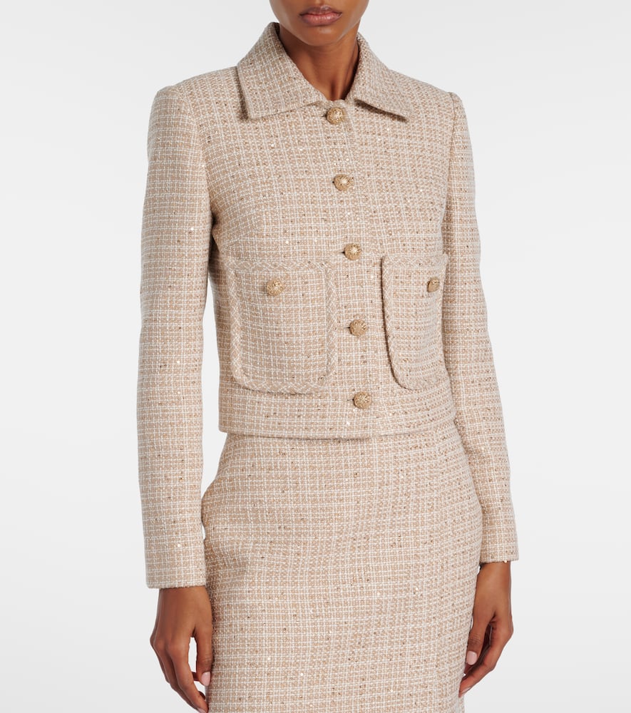 Sequined tweed jacket