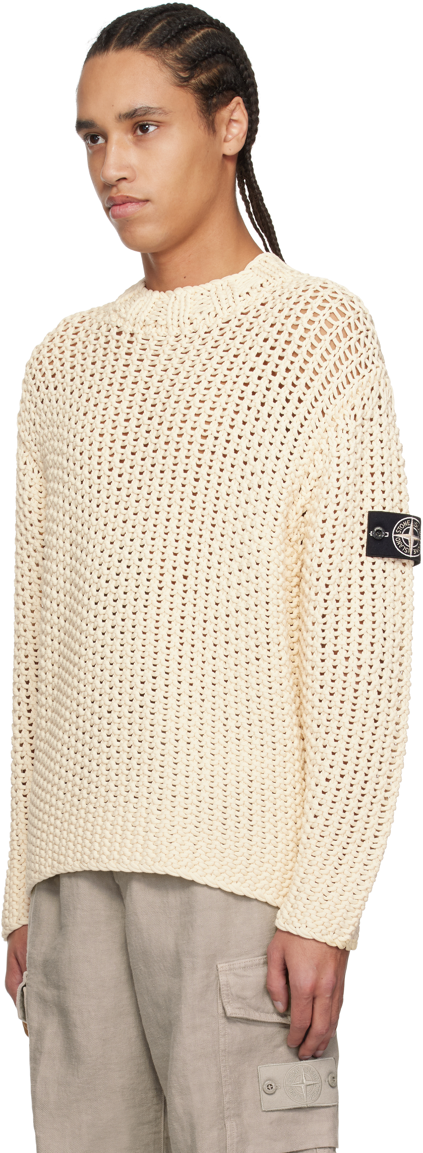 Stone Island Off-White & Red UV-Reactive Sweater