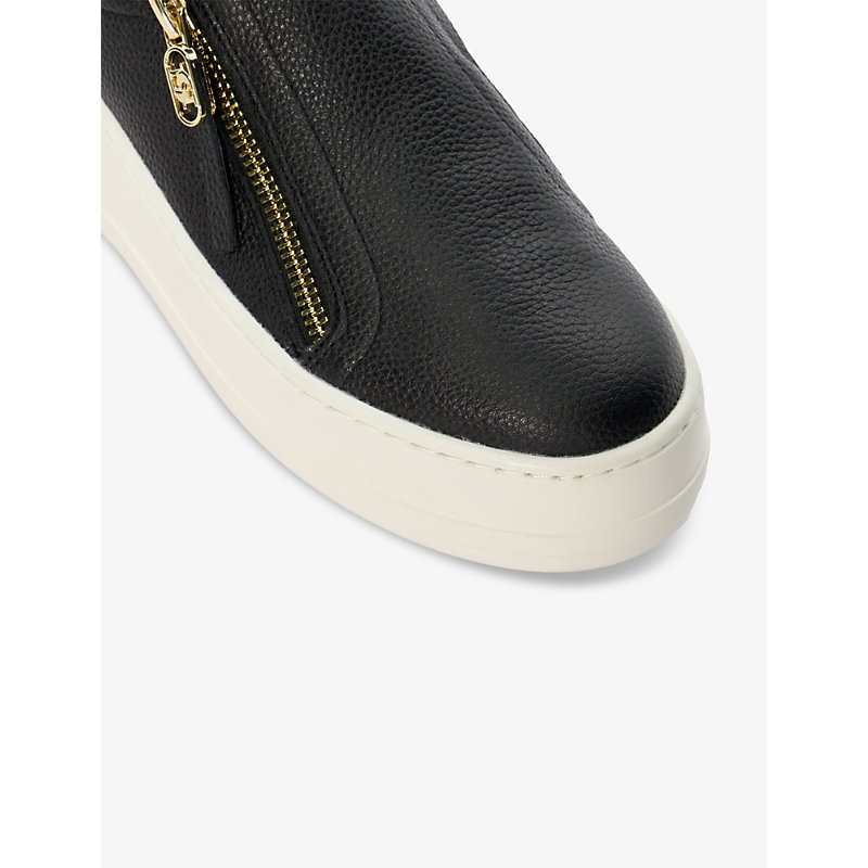 Womens Black-leather Episodic zip Leather Low-top Trainers