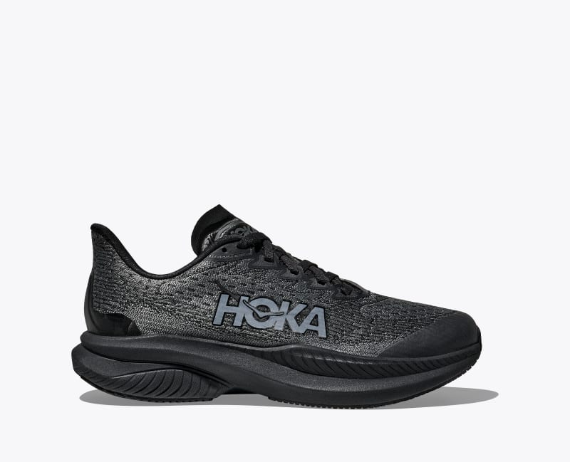 HOKA Mach 6 Shoes in Black/Black