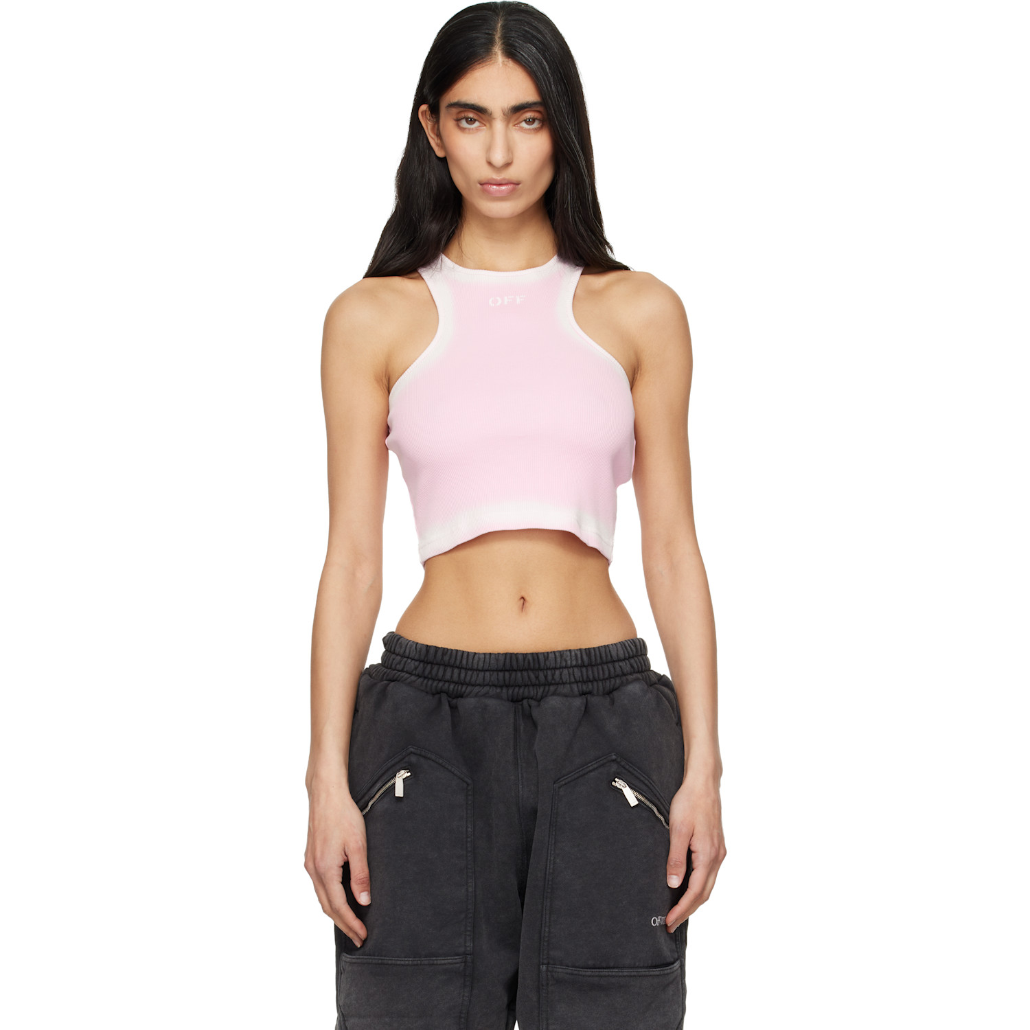 Pink Spray Off Stamp Tank Top