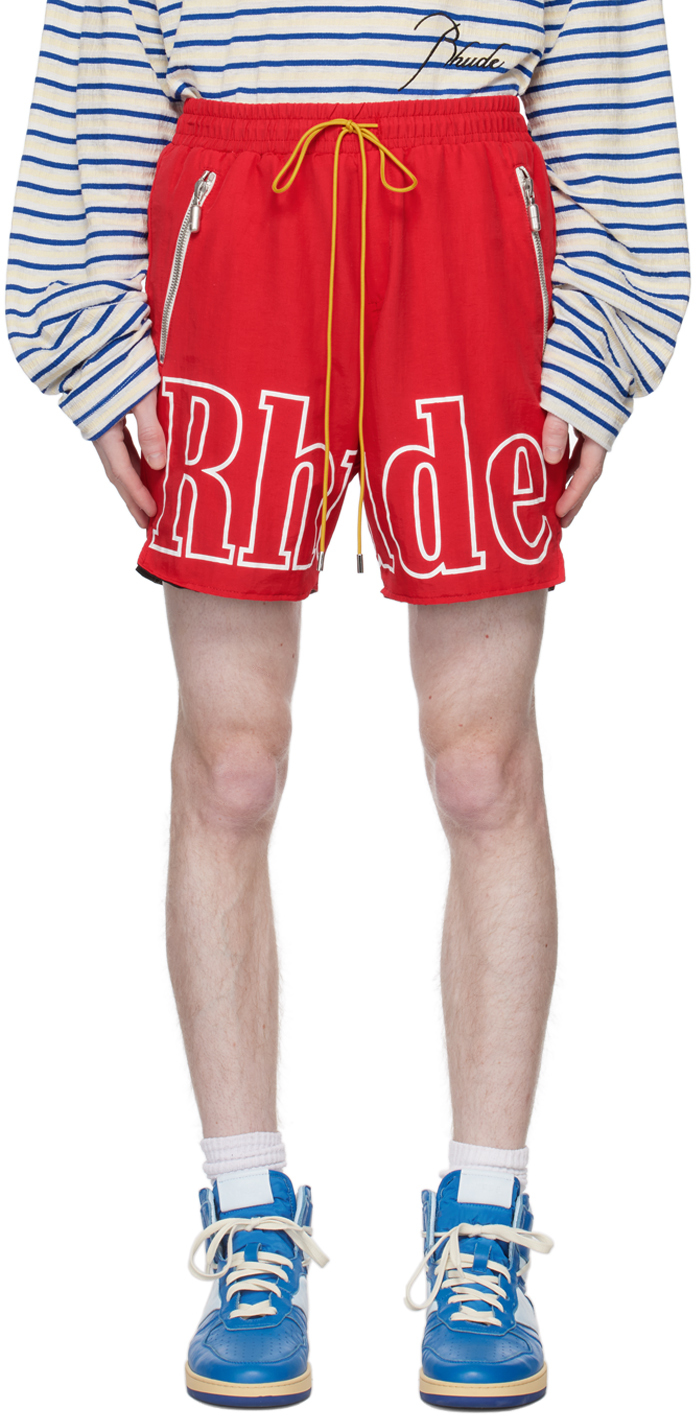 Red print shorts