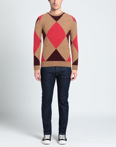 Man Sweater Camel Size 42 Polyamide, Acrylic, Alpaca wool, Wool, Elastane