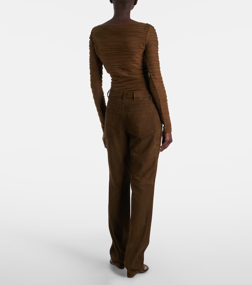 Maxine suede straight pants