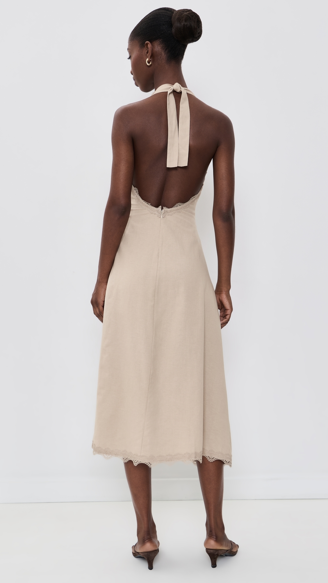 Stars Align Midi Dress Beige