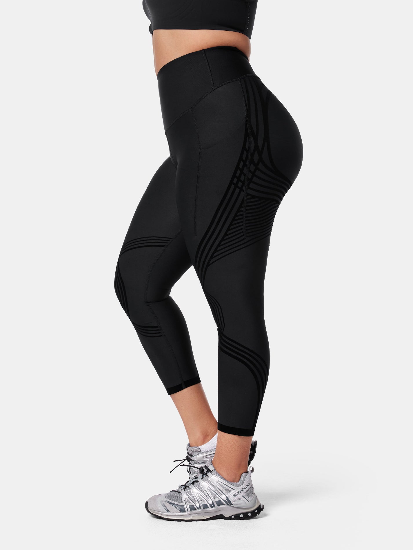 Body Sculpt Side Pocket 7/8 Leggings - Black