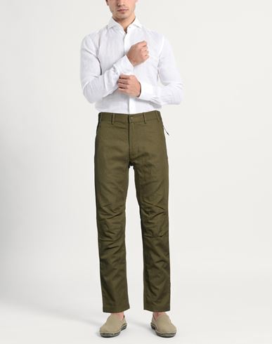 Man Pants Military green Size M Cotton, Linen