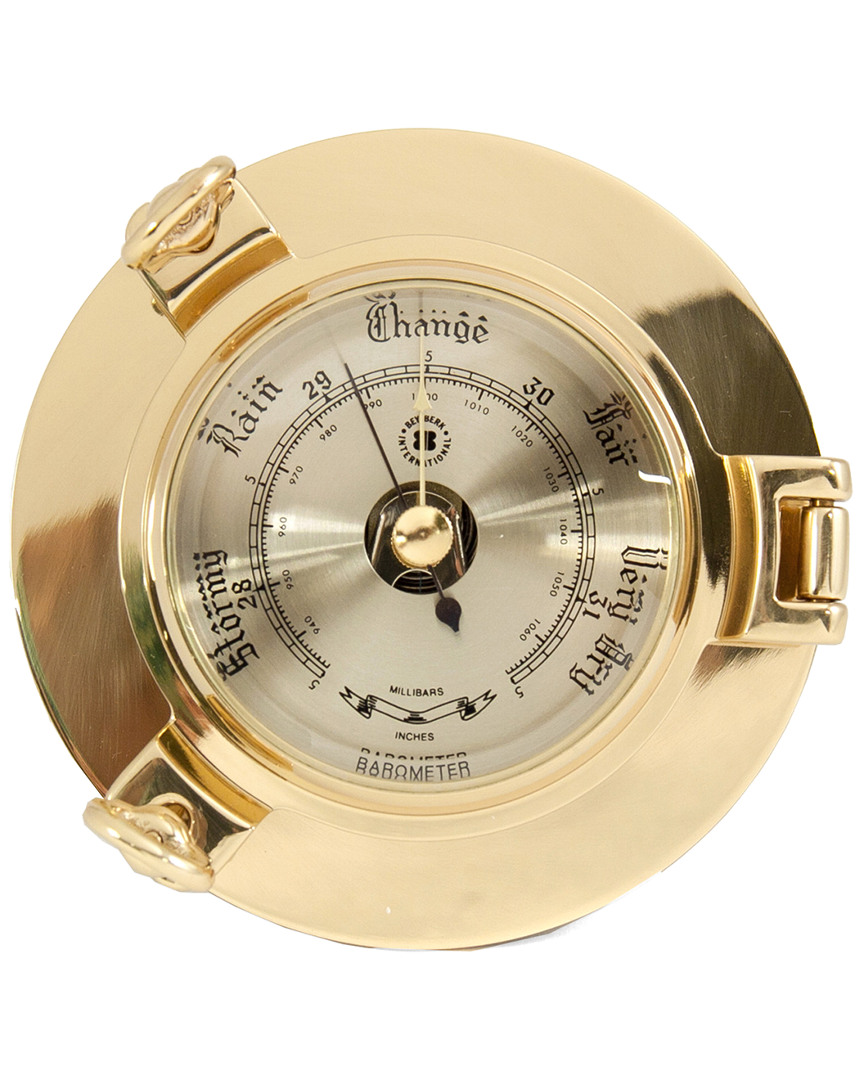 Lacquered Brass Porthole Barometer